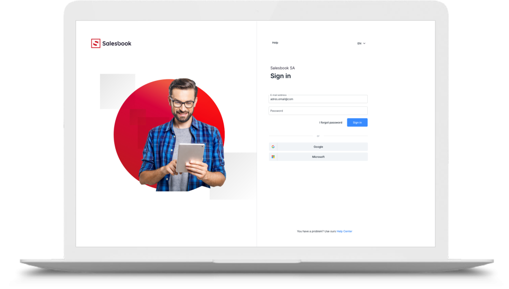 New Salesbook login window.