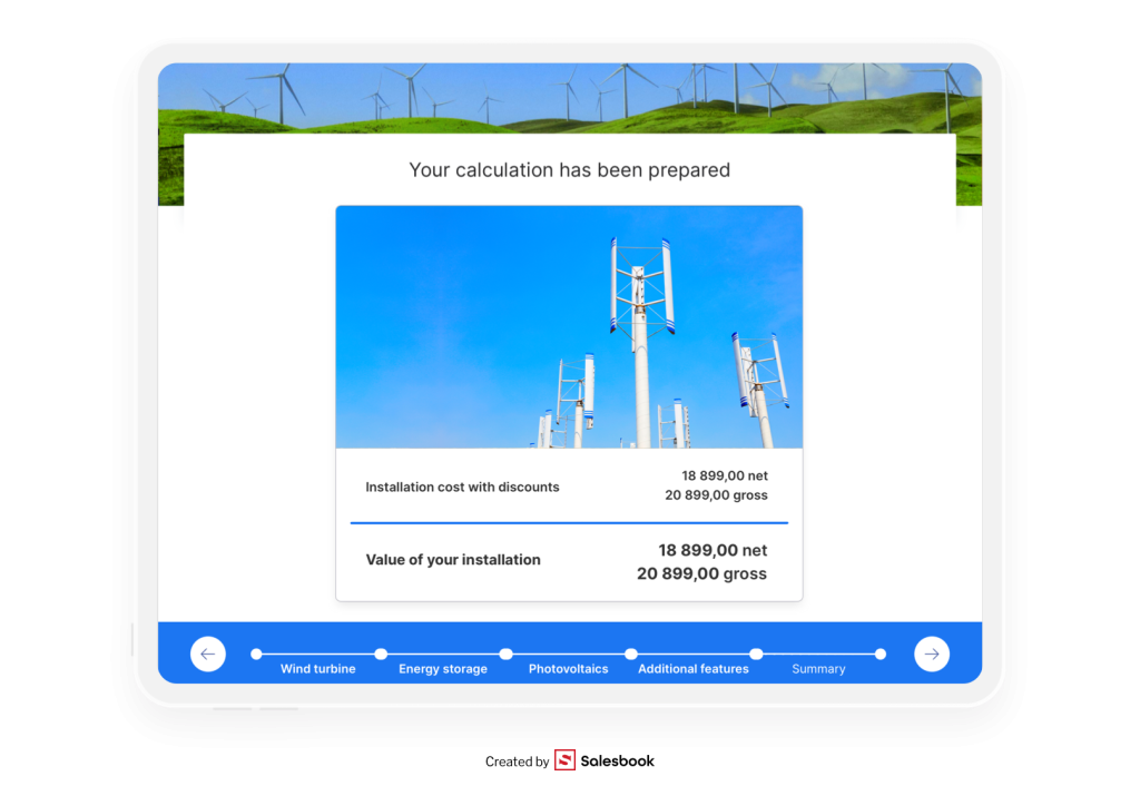 Cost calculation in Wind Turbine Calculator.