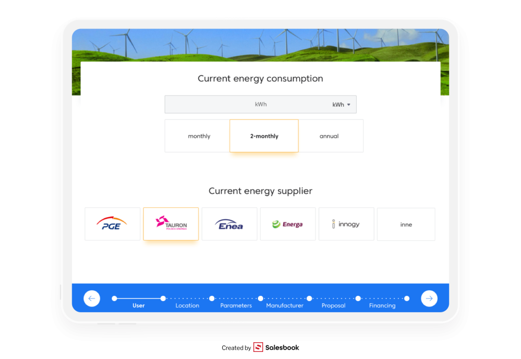Information about current energy consumption will allow us to tailor the ideal solution to the customer's needs.
