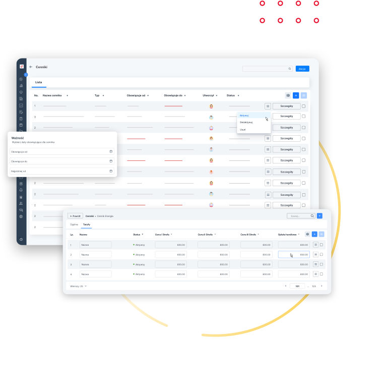 A screen view that shows business threads on a funnel in the CRM system.