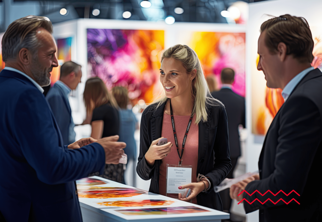 Example of a product presentation at a trade show