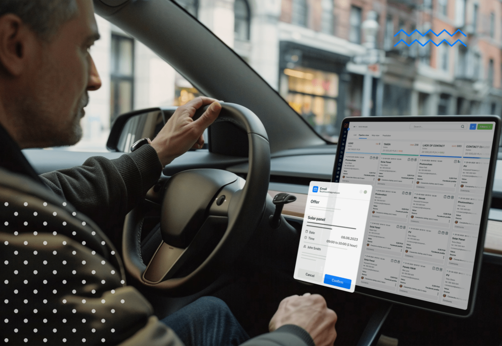 A field sales representative with a tablet.