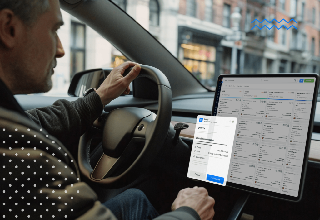 Handlowiec w terenie z tabletem