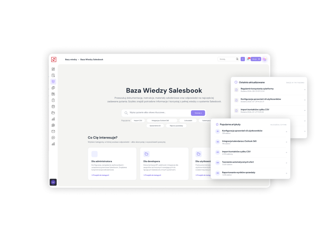 Widok bazy wiedzy w Salesbooku