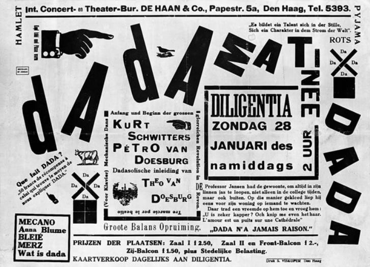 T. van Doesburg, poster by Dada Matinée, 1923