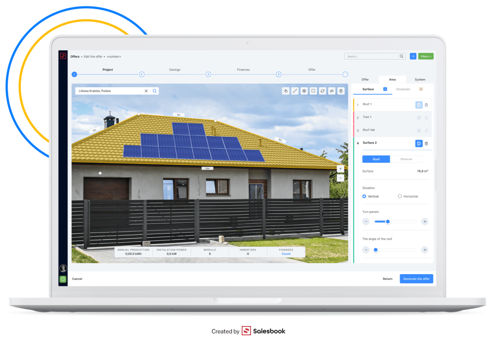PV Calculator from Salesbook will help you to prepare all documentation and quotations for solar installation.